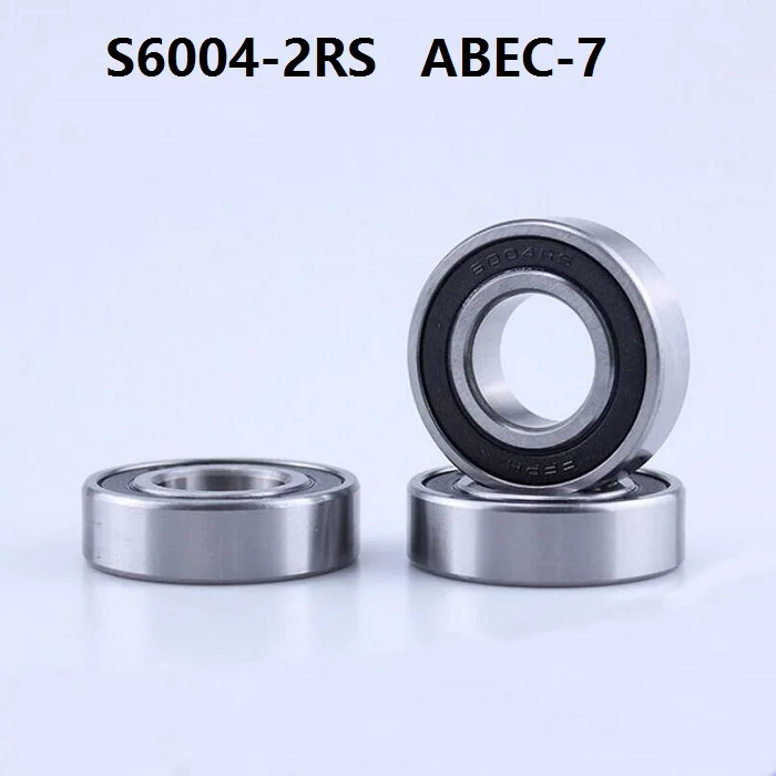 

5pcs S6004-2RS S6004 2RS 20x42x12 mm ABEC-7 Stainless Steel hybrid Si3n4 ceramic bearing for fishing reel 20*42*12 6004 6004RS