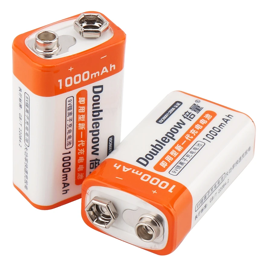 

2pcs/lot Original 9V 1000mAh Li-ion Rechargeable Battery 9 Volt LSD Lithium Recargable Bateria with 1200 Cycle