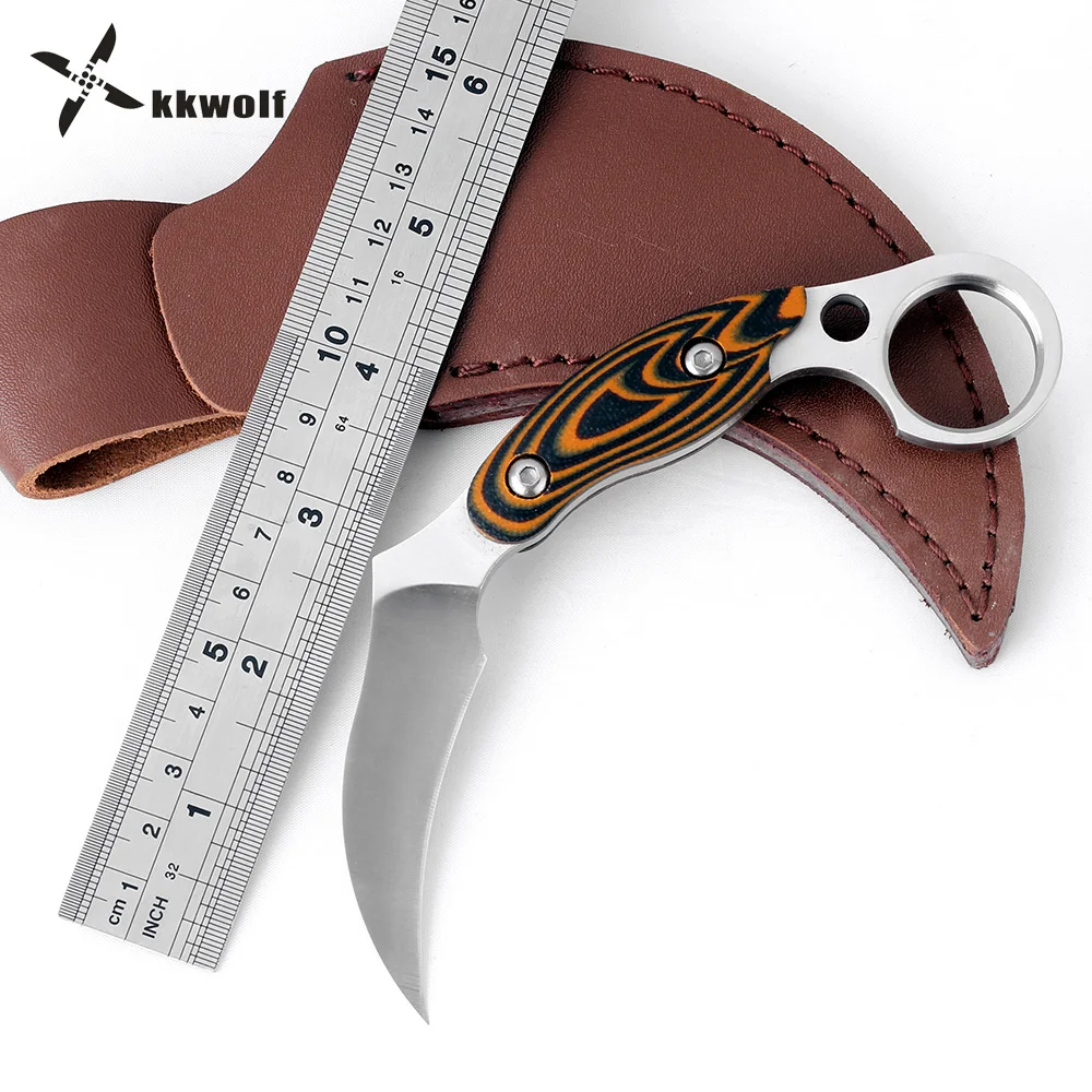 

KKWOLF Tactical Karambit Knife Sharp Camping Rescue Survival Hunting Claw Knives portable EDC Multi Purpose EDC defensive Tools