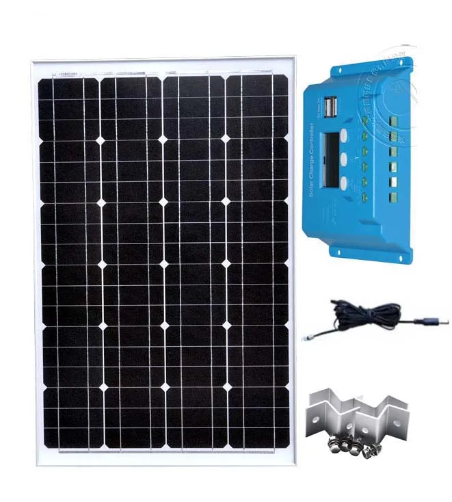 

Kit Panel Solar 12v 60w Solar Charge Controller 12v/24v 10A PWM Solar Charger Battery Portable Camping Kit Car Caravan RV
