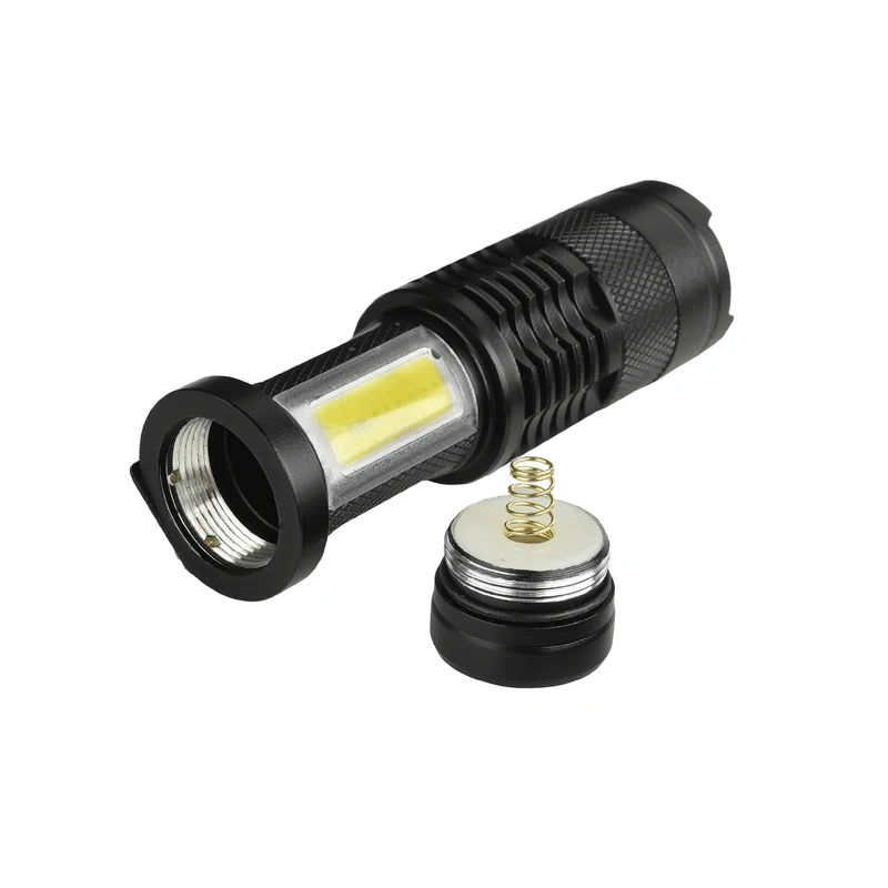 SK68C светодиодный мини фонарик Q5 + COB Zoom водонепроницаемый алюминиевый 4 режима