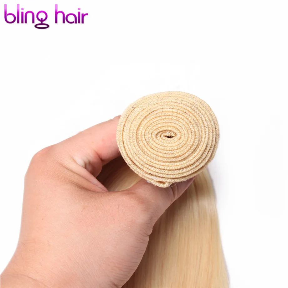 Bling Hair honey Platinum 613 блонд пучки бразильские прямые человеческие волосы пучки remy наращивание волос двойное машинное переплетение