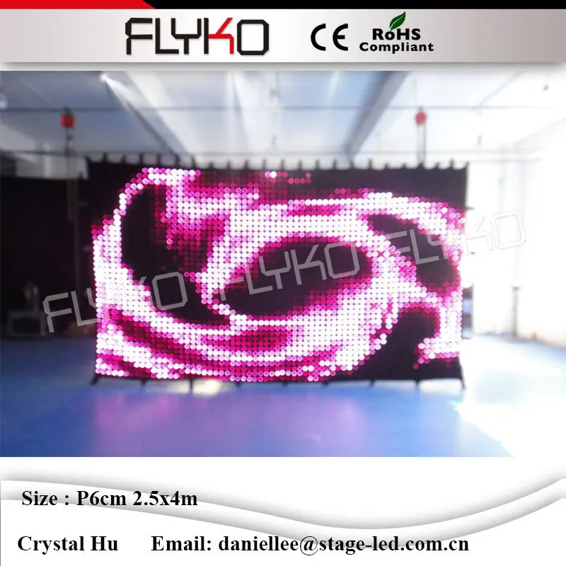 Сертификация flyko сцену под занавес p60mm 2.5x4 м мягкая Складная DJ этап светодиодный видеоэкран фонов стена фоны стены