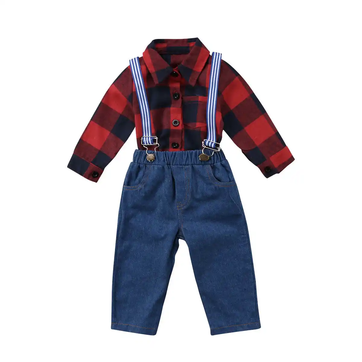 baby red check shirt