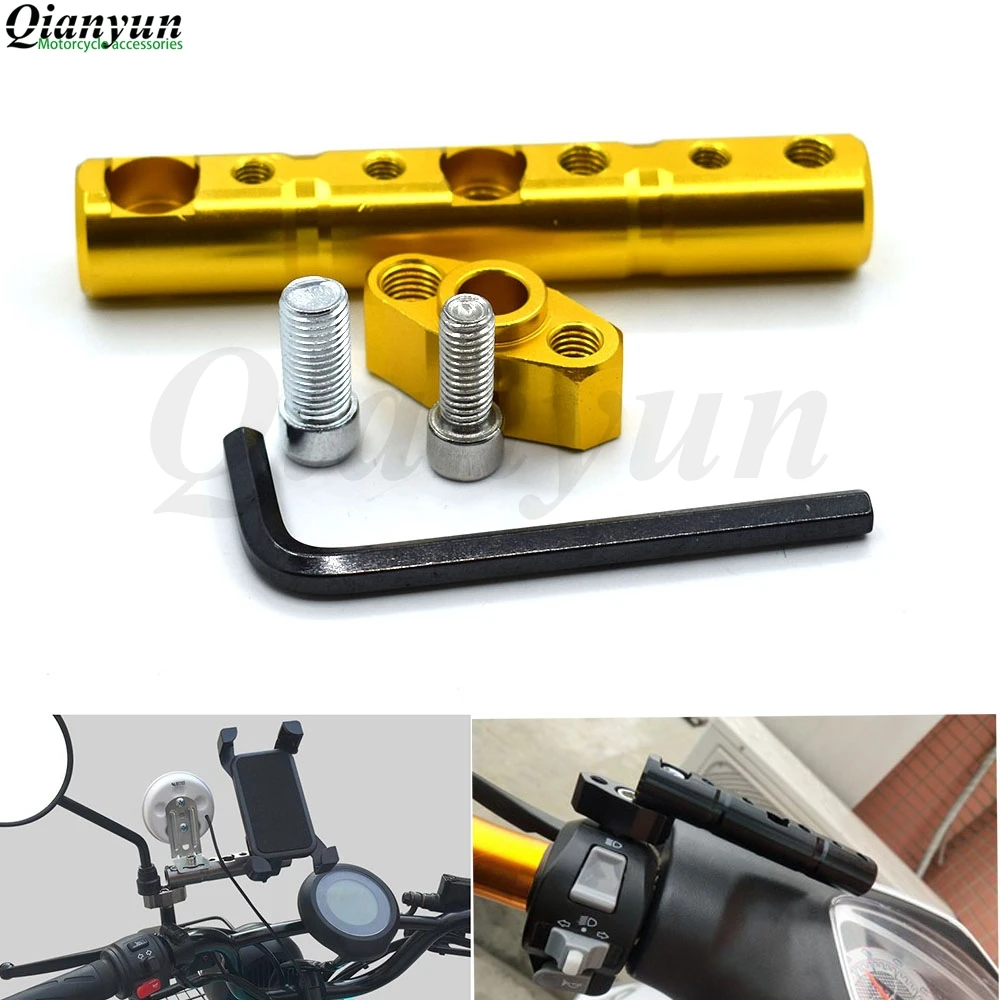 

Universal motorcycle multi-function extended rearview mirror bracket for Yamaha R1 R6 R125 R15 FZ16 FZ1 MT09 MT07 FZ6 XJR1300