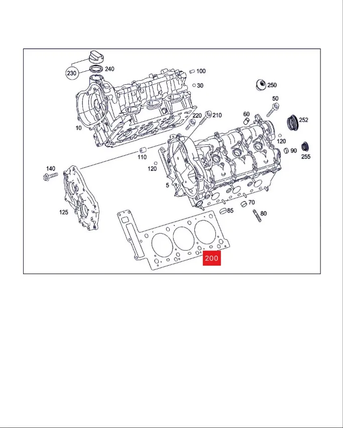 Для Mercedes M272 3.5L C230 C280 E 280 CLK350 Комплект прокладок короткого блока двигателя OEM: 08 37718