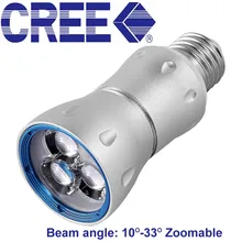 Фокусирующий Светодиодный точечный светильник с зумом 7 Вт Cree E27 точечный светодиодный светильник 3000 К 4000 к 6000 К Светодиодная лампа музейное освещение для шкафов 110 В 220 В