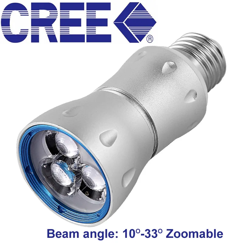 Zoom Focusing font b Led b font font b SpotLight b font 7W Cree E27 Spot