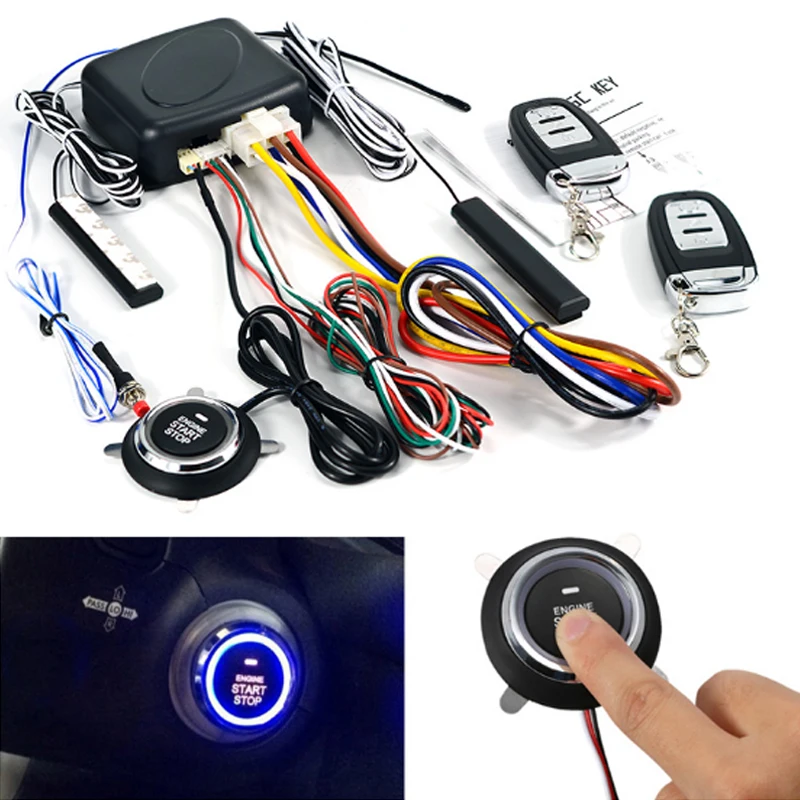 Auto Car Alarm Engine Starline Push Button Start Stop Remote Control System PKE Keyless Entry Cars Anti-theft System Auto Car Alarm Engine Starline Push Button Start Stop Remote Control System PKE Keyless Entry Cars Anti-theft System