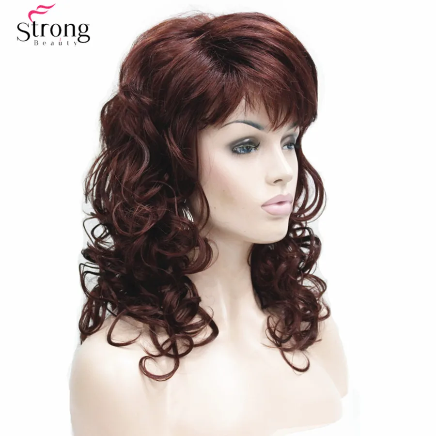 E-1560AL-AA   33A dark auburn culry wig for women (2)