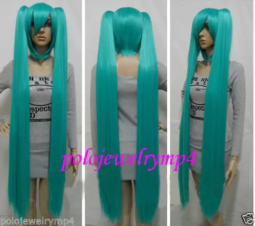 

FREE SHIPPING Hot heat resistant Party hair>>>>>New cosplay long MIKU COS heat split type wig