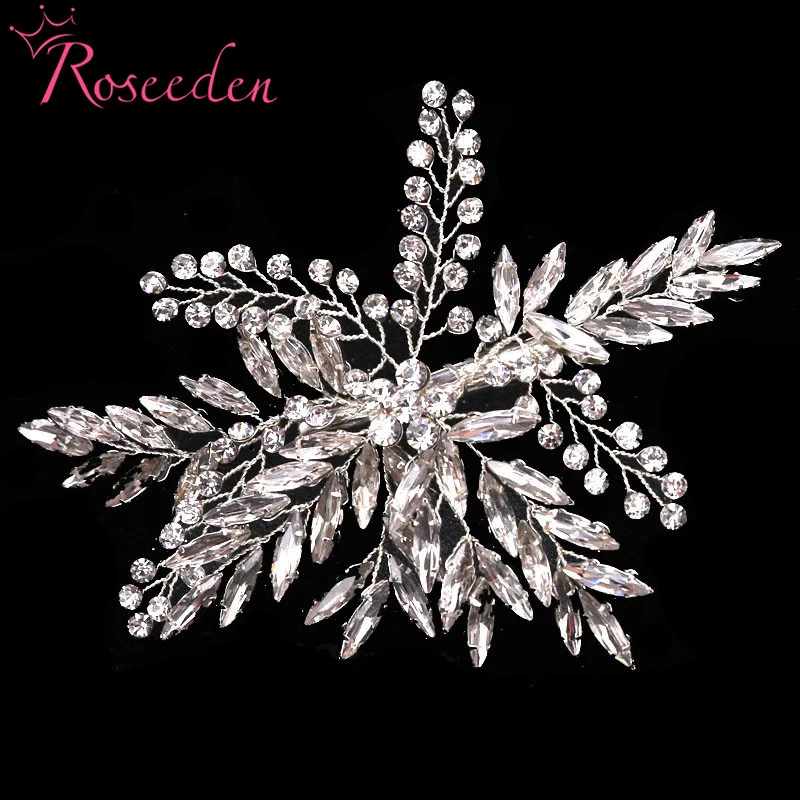 

New Design Shinning Silver Leaf Bridal Hair Comb Headpiece For Women Crystal Handmade Wedding Hair Accessories Jewelry RE3156