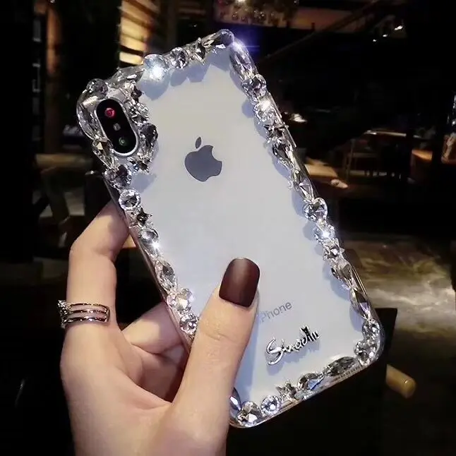For iPhone 11 Pro Max X XS XMAX XR Case Luxury Glitter TPU Phone Cover 6 7 8 Plus Transparent Funda Coque |