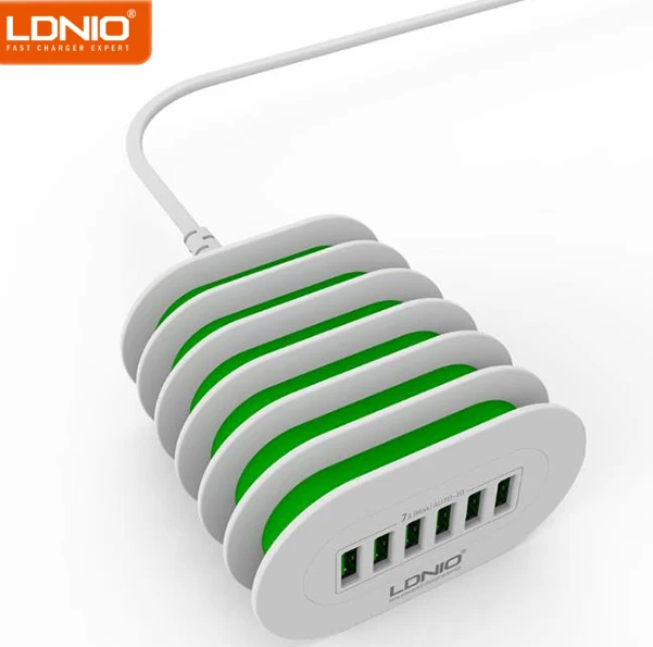 Многопортовая зарядная станция LDNIO A6702 с 6 USB умное Адаптивное настольное