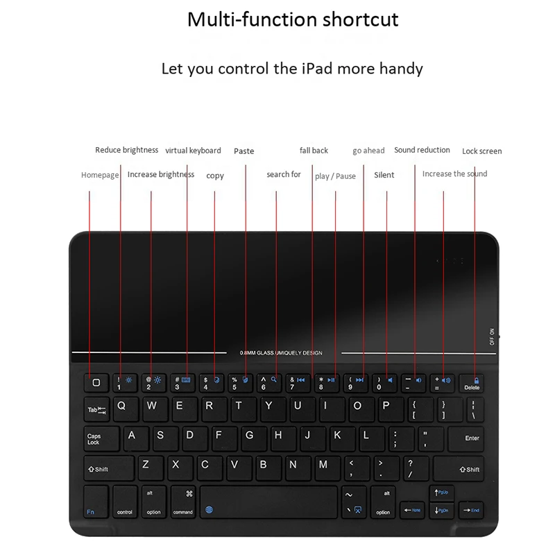 11-дюймовый Планшет ультра-тонкий Bluetooth клавиатура чехол для Ipad Mini, АБС, Материал кнопка, гладкая и гибкая, со встроенным пенал для Ipad P