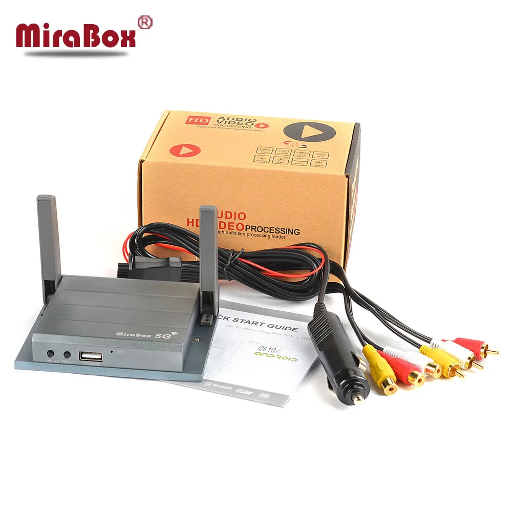 

Car WiFi Mirrorlink Box with Cigarette Linghter Plug Mirabox 5G HDMI+CVBS for iOS12 and Android Phone Support Youtube Mirroring