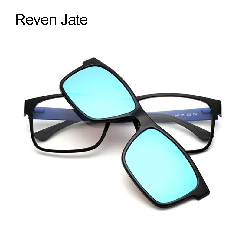 

Reven Jate Reven Glasses Optical Eyewear Urltra-Light TR90 Eyeglasses Frame with Polarized Clip-on Sunshades for Men and Women