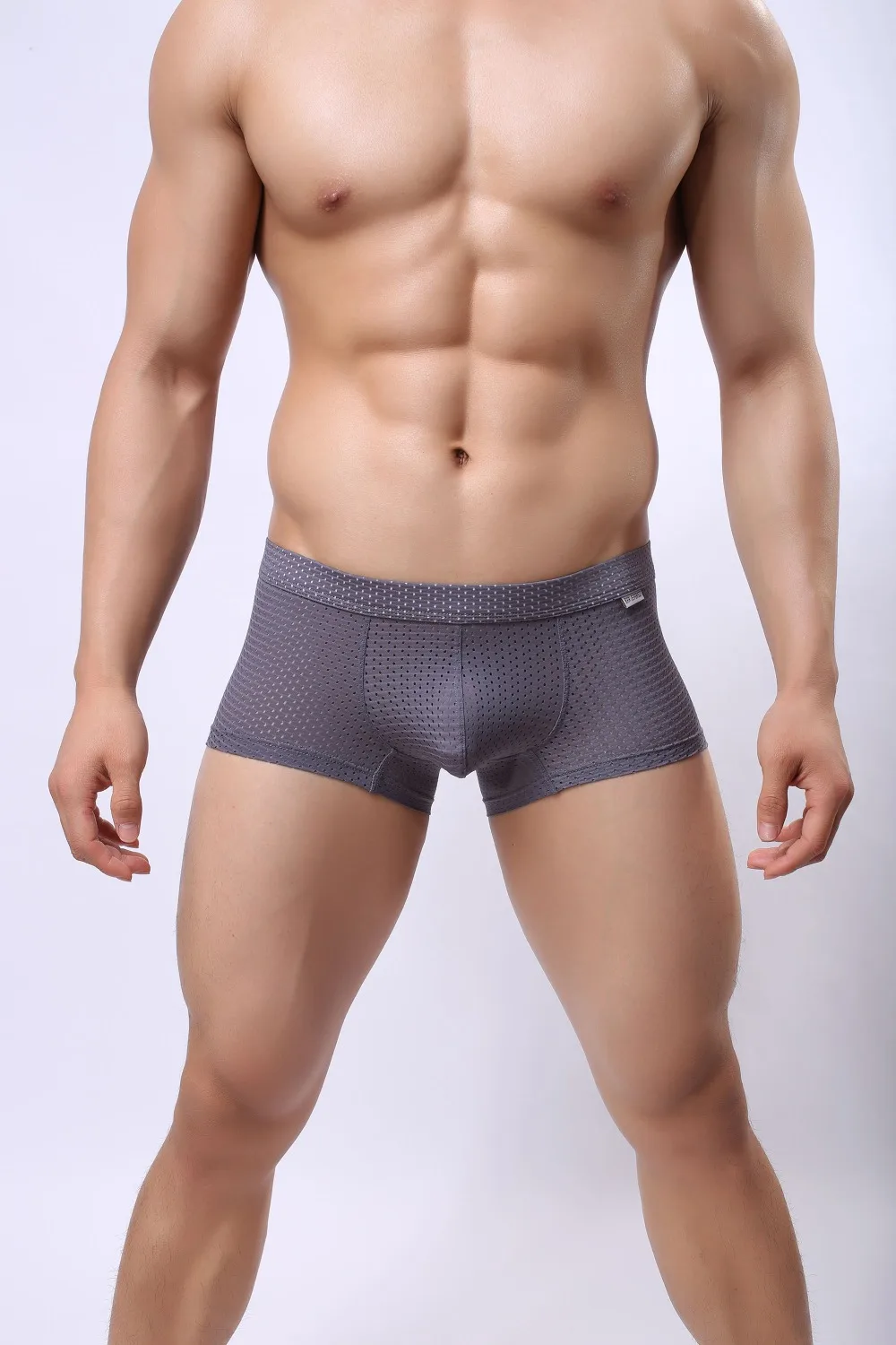 2016 Men Sexy Underwear Men Classic Solid Mesh Spandex Underpants Mens 