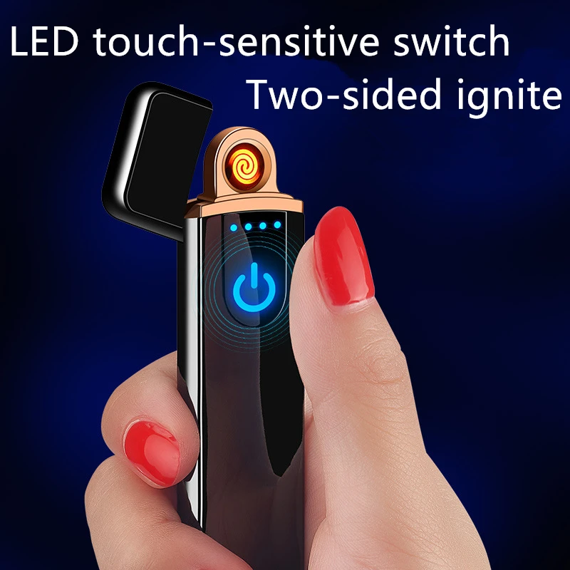 Tungsten Turbo USB Lighter Touch senstive Switch Lighter Cigarettes For