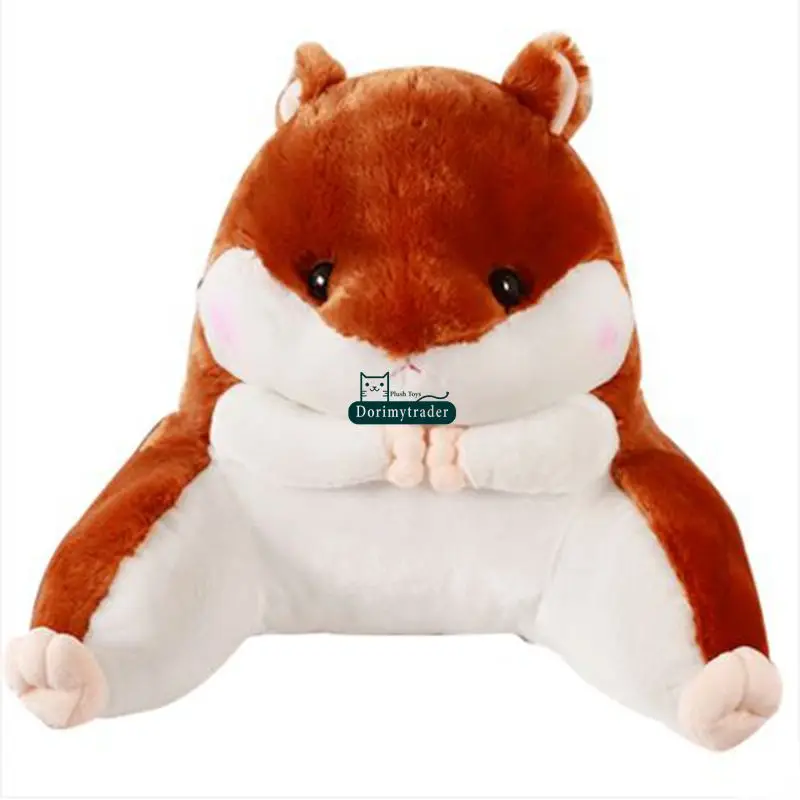 Dorimytrader Lovely 50cm x 55cm Soft Cartoon Hamster Plush Pillow Anime Waist Cushion Stuffed Animal Hamster Toy Doll DY61720 (12)