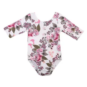 

Floral Girls Bodysuits Baby Girls Toddler Cotton Tops Bodysuit Floral Outfits Newborn Girls Clothes Age 1-4Y