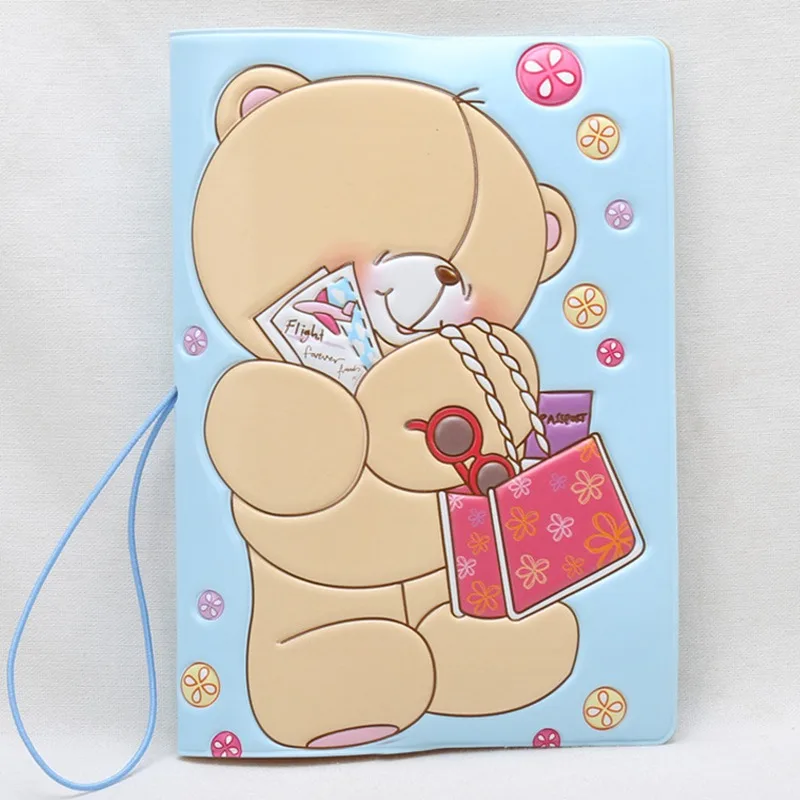 

Cartoon Bear Passport Holder Cover Travel Accessories Storage Function Organizer ID Card Case Pass Port Busines Credit Wallet