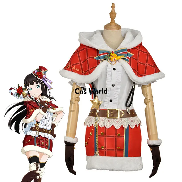 Love Live Sunshine Aqours Kurosawa Dia Рождественская рубашка платье плащ униформа наряд аниме