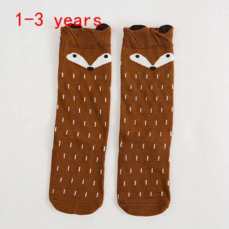 Носки для маленьких девочек, meias infantil, гольфы принцессы с бантиками, милые длинные прямые носки для малышей, детские носки в Вертикальную Полоску - Цвет: Coffee fox 0to2years