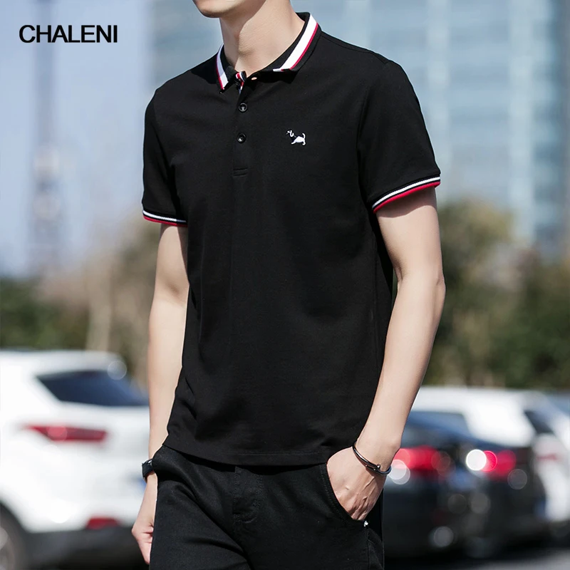 CHALENI High Quality Cotton Breathable Mens POLO Shirt Business Casual