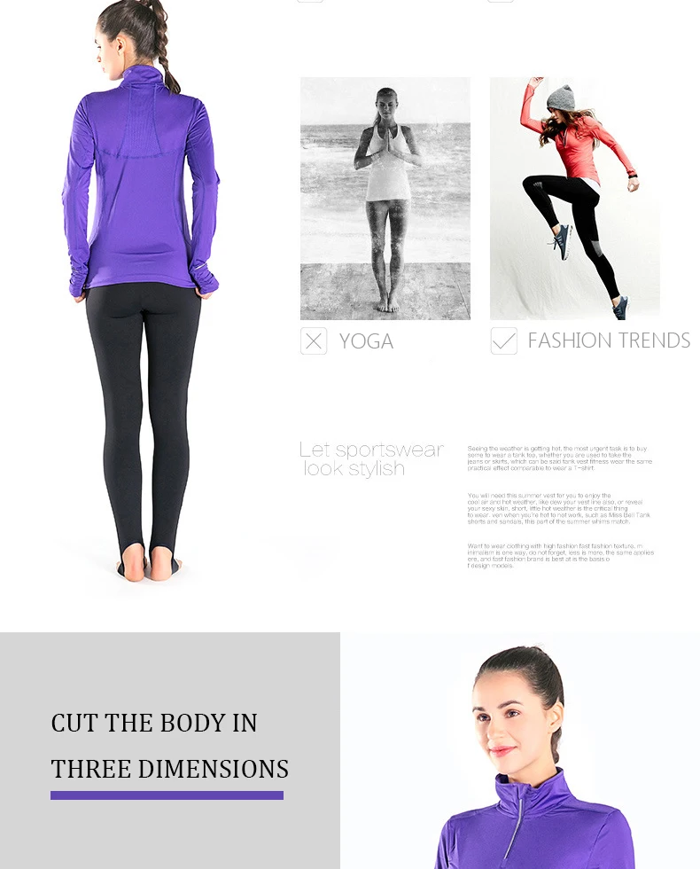 ZYNNEVA, рубашки для йоги, для фитнеса, женские спортивные футболки для бега, с длинным рукавом, половина молнии, спортивная одежда, дышащие топы, топы для спортзала PT320