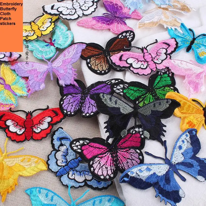 Embroidery Butterfly Cloth Cloth Bags Patch Decoration Handmade