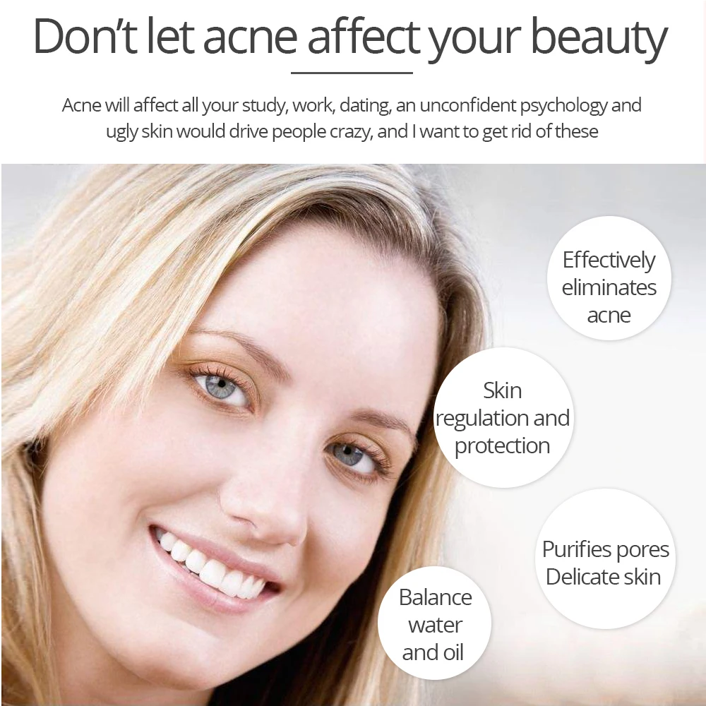 VIBRANT GLAMOUR Tea Tree Acne Face Cream Treatment Acne Scar Shrink Pores Oil Control Facial Skin Care Whitening Moisturizing