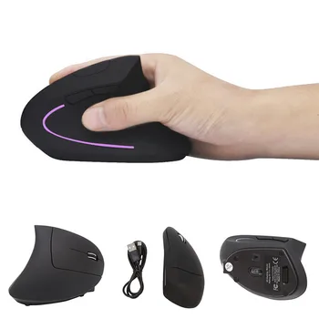 

3200 DPI Wireless 6 Button 3D Scroll Wheel Breathing LED Light Laser Ergonomic Vertical Optical Mouse For PC Laptop Desktop