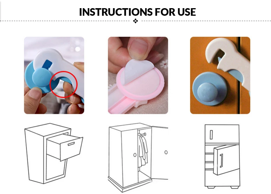 4 шт./лот, экологически чистый защитный замок для шкафов и шкафов, защитный замок для детей