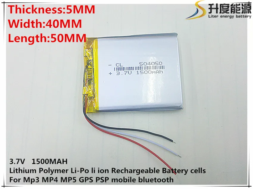 3.7V 1500mAh 504050 Lithium Polymer LiPo Rechargeable Battery 10 pcs for Mp3 Mp4 PAD DVD DIY E-book bluetooth lithium ion battery