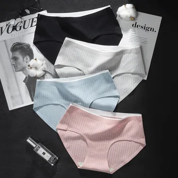 

BZEL 2019 Casual Panties Women's Fashion Cozy Lingerie Women's Cotton Briefs High Quality Girls Cute Underwear Solid Underpants
