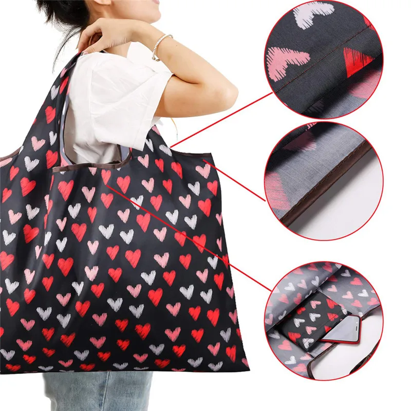 NOENNAME_NULL Eco Shopping Travel Shoulder Bag Oxford Tote Handbag Folding Reusable Cartoon KJ NOENNAME_NULL Eco Shopping Travel Shoulder Bag Oxford Tote Handbag Folding Reusable Cartoon KJ