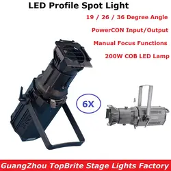 Бесплатная доставка, 6 шт./партия, сценический свет 200 Вт, COB, светодиодный профиль, теплый белый или холодный белый Светодиодный пятного гобо
