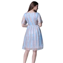 Leiouna Green Fairy Butterfly Sleeve Print Elegant Loose Floral Chiffon Knee-length Summer Dress Princess Lady New Arrivals