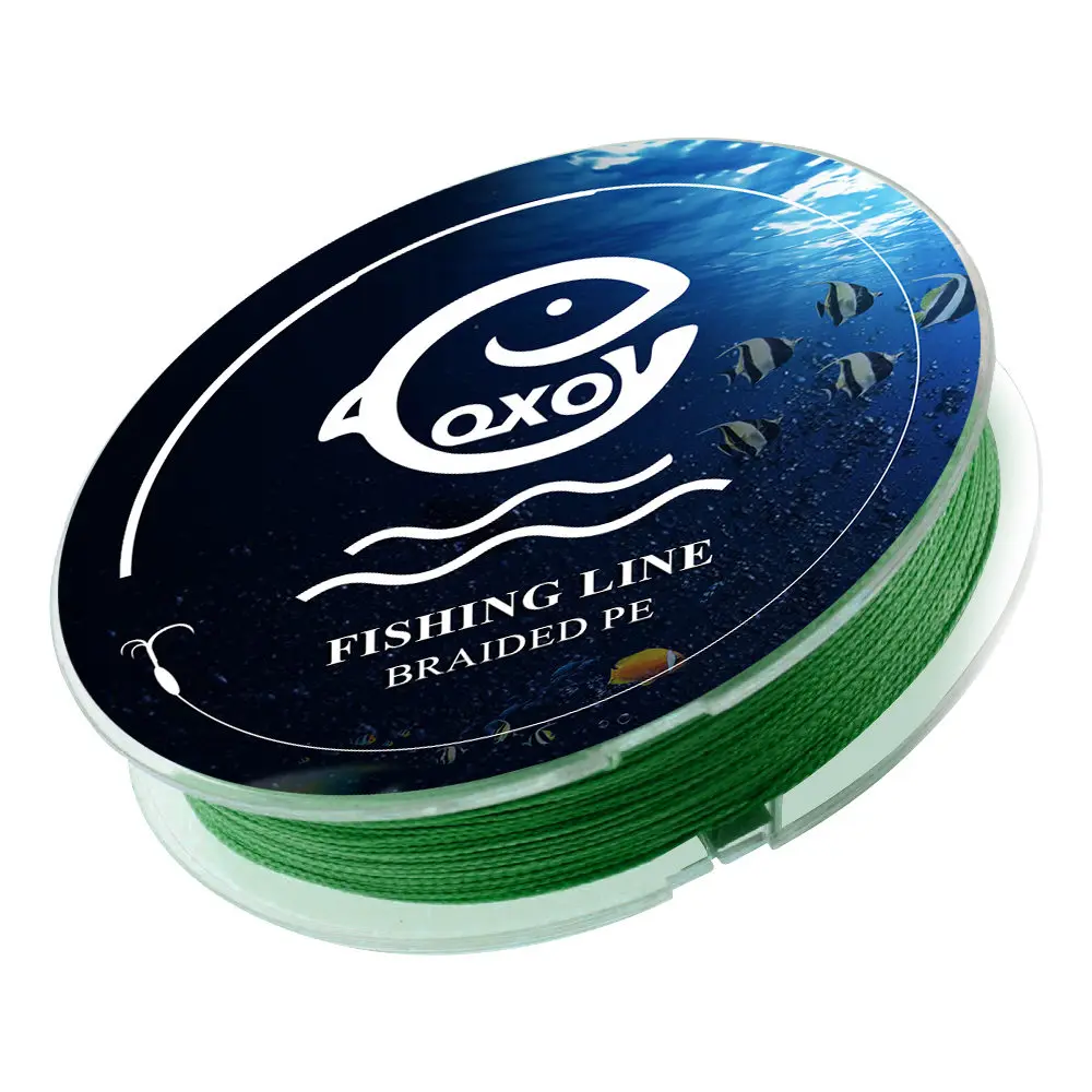 QXO 100m 4stand Braided Wire Material Fishing PE Line Tresse fish Multi filament Leashes Sea The Line For Fishing Tippet 6-100lb - Цвет: deep green line