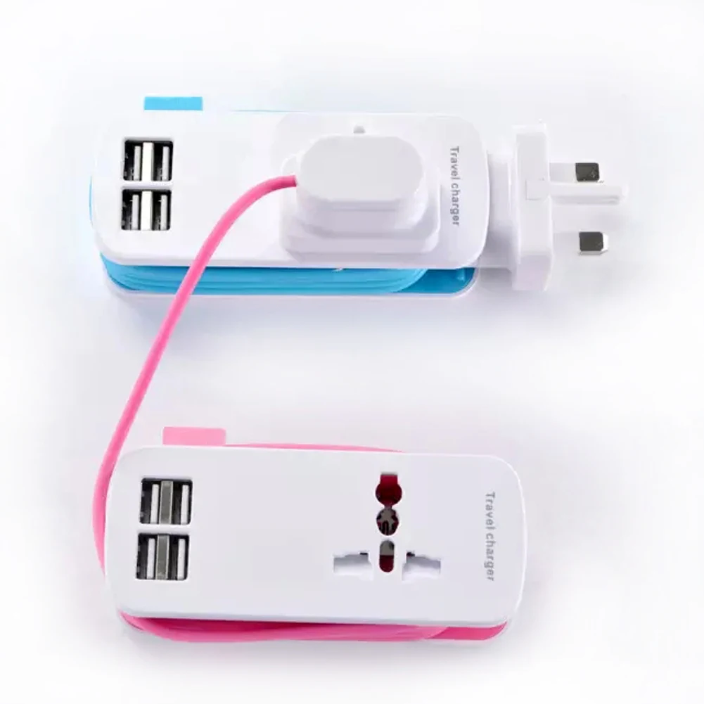 Pаспродажа Быстрая зарядка 4 Порты розетки универсальный USB Мощность полосы Портативный Зарядное устройство Travel Adapter удлинитель кабеля ЕС, США, Великоб...