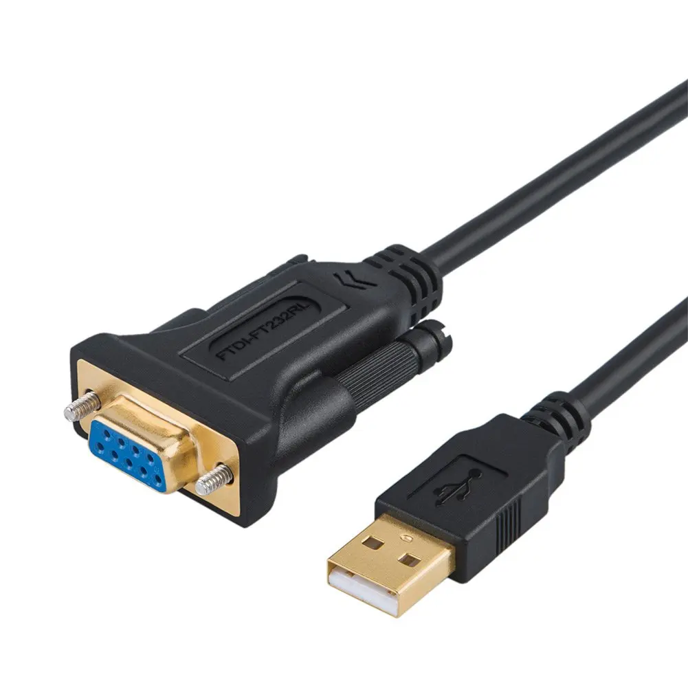 USB в RS232 адаптер с чипсетом FTDI, JORINDO USB штекер в RS232 женский DB9 последовательный конвертер кабель для Windows 10, 8,1, 8,7 - Цвет: Черный