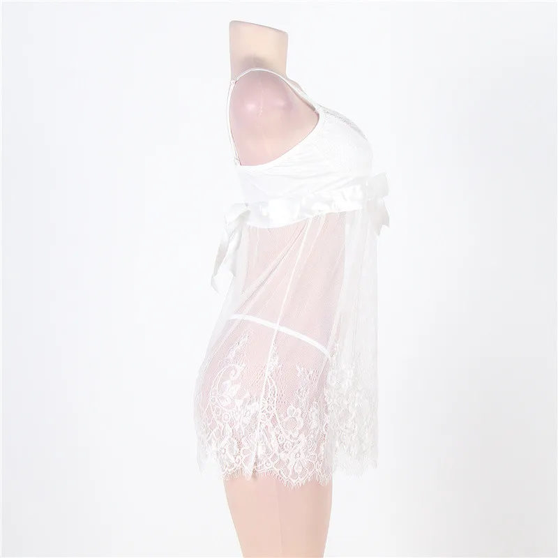 Comeonlover, кружевное прозрачное ночное белье, без рукавов, Женское ночное мини платье, свадебная Пижама, Женская сетчатая Ночная комбинация, для секса, RT70225