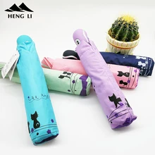 Зонтик с цветами и кошками, женский ветрозащитный Сверхлегкий зонт от солнца и дождя, Автоматический Складной Зонтик, женский зонтик