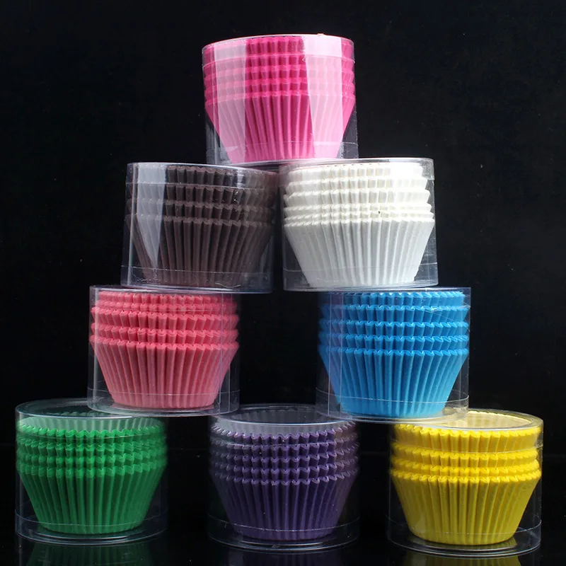 

ZGTGLAD 100Pcs Paper Cupcake Liners Pure Color Baking Muffin Cup cake Wrappers Case