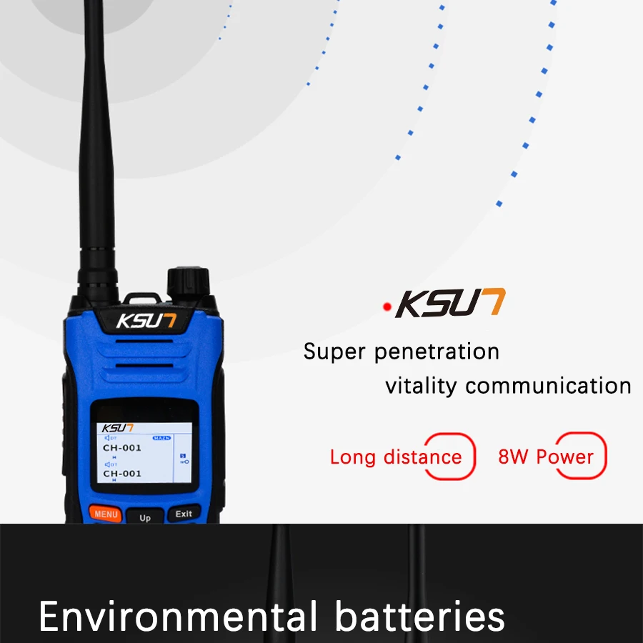 KSUN X-UV68D(MAX) портативная рация 8 Вт Высокая мощность Двухдиапазонный портативный двухсторонний радиопередатчик HF трансивер любительский удобный