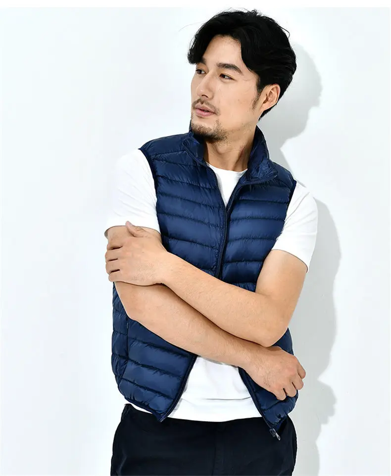 8Colors Winter Autumn 90% White Duck Down Vest Men Keep Warm Male parka Sleeveless Coat Man Muls Brand Cothing Feather Outwear-10