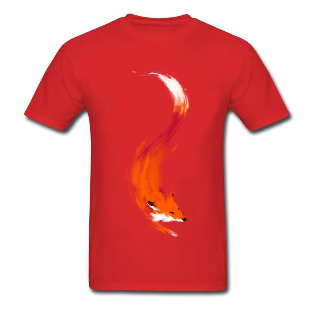 Casual The Quick Orange-Red Fox Short Sleeve ostern Day Tops T Shirt On Sale O-Neck Pure Cotton Tee-Shirt Youth Top T-shirts The Quick Orange-Red Fox red
