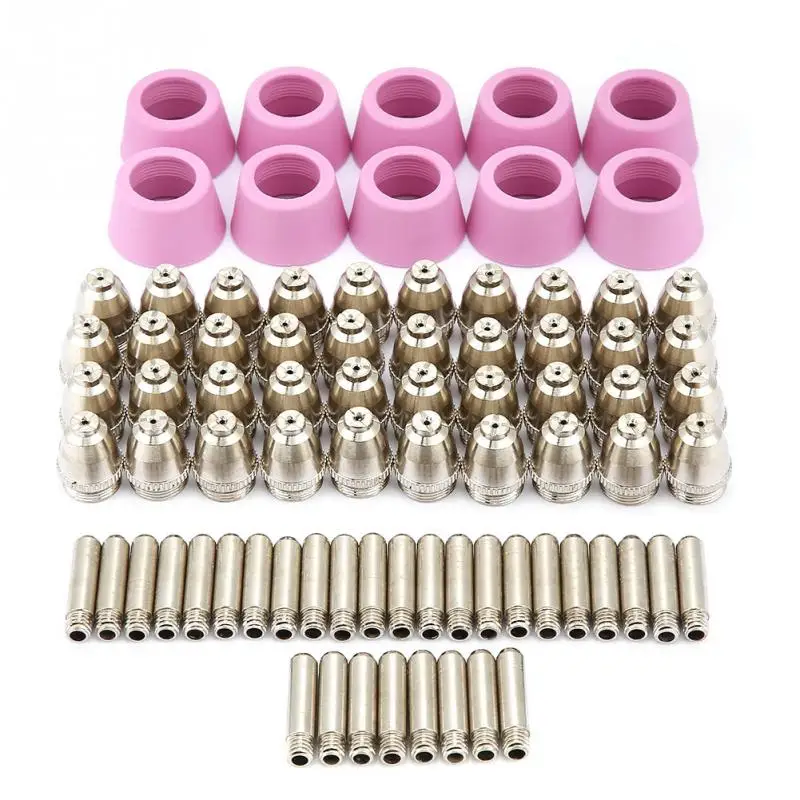 80pcs/set AG60 SG55 Plasma Cutter Cutting Torch Consumables Electrode Nozzles Cups Kit Hafnium wire