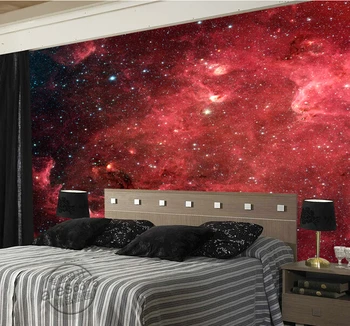 

Custom dream murals, the universe stars for KTV bar restaurant bedroom ceiling wall Embossed wallpaper papel DE parede